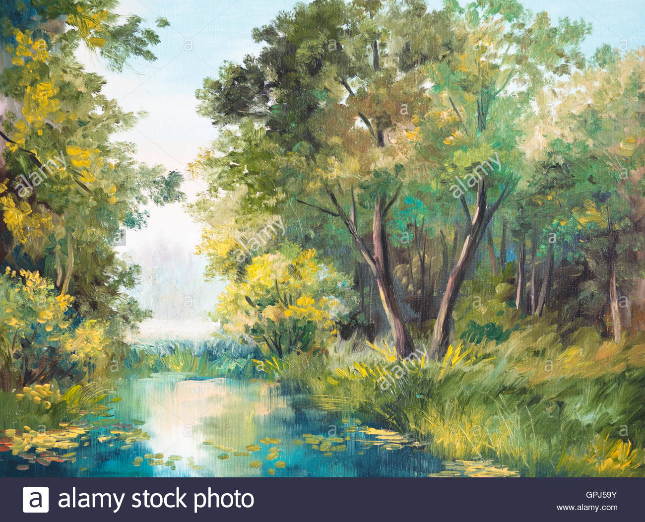 1300x1052 Oil Painting Of Forest Landscape