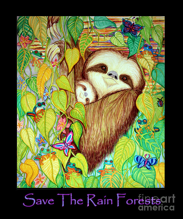 753x900 Save The Rain Forests Drawing By Nick Gustafson