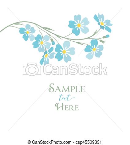 423x470 Vector Blue Forget Me Not Flowers. Vector Illustration Blue