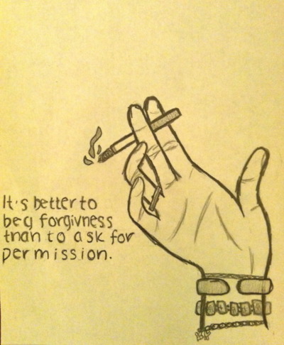 400x486 Bracelets, Cigarette, Drawing, Forgiveness, Hand