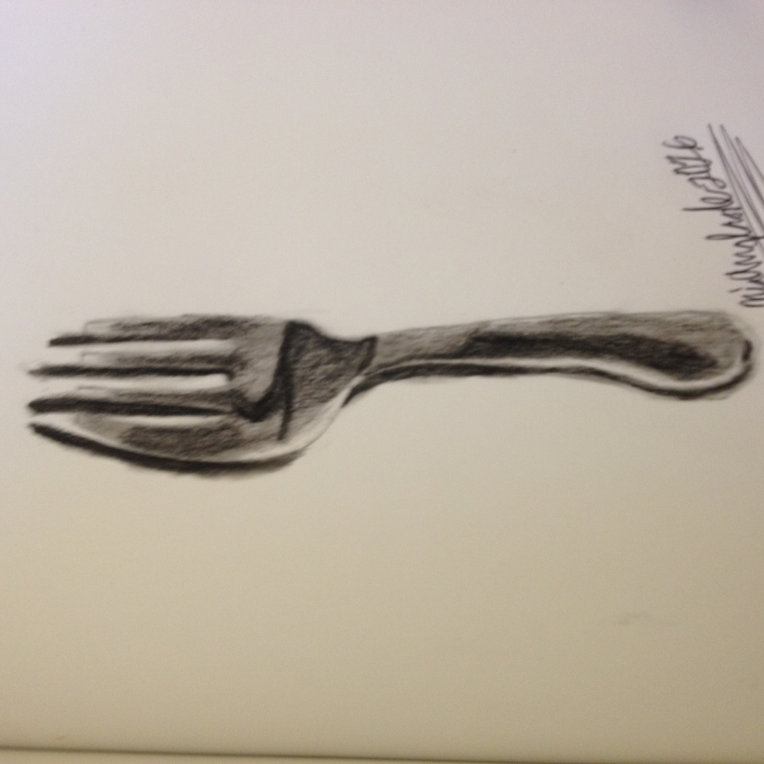 2448x2448 Last Month Drawing Of A Fork In Realistic Form.