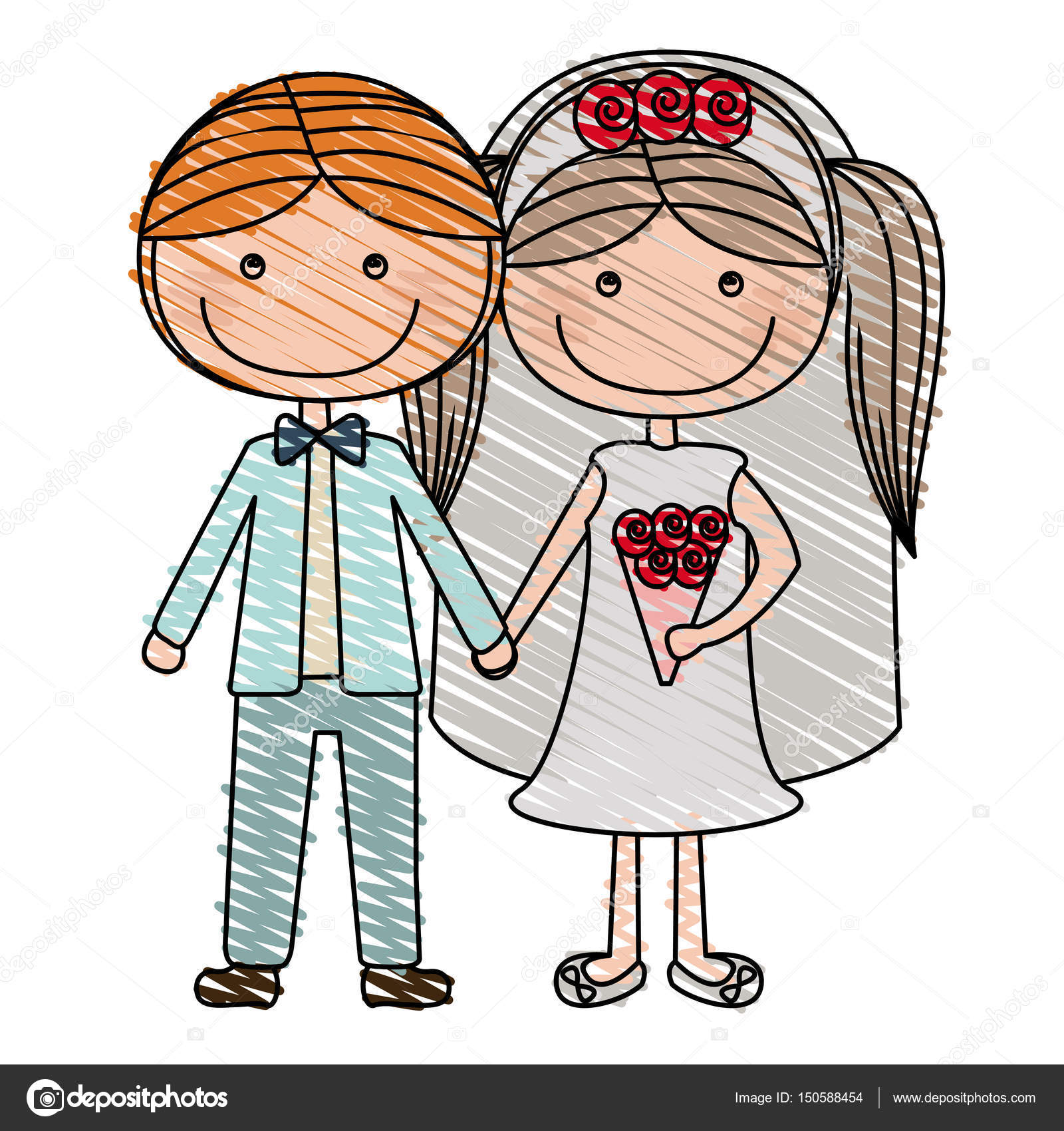 1600x1700 Color Pencil Drawing Of Caricature Groom With Formal Wear