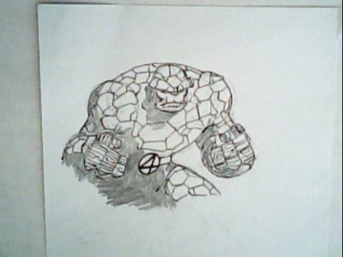 480x360 How To Draw The Thing From Fantastic Four (Marvel Comics)