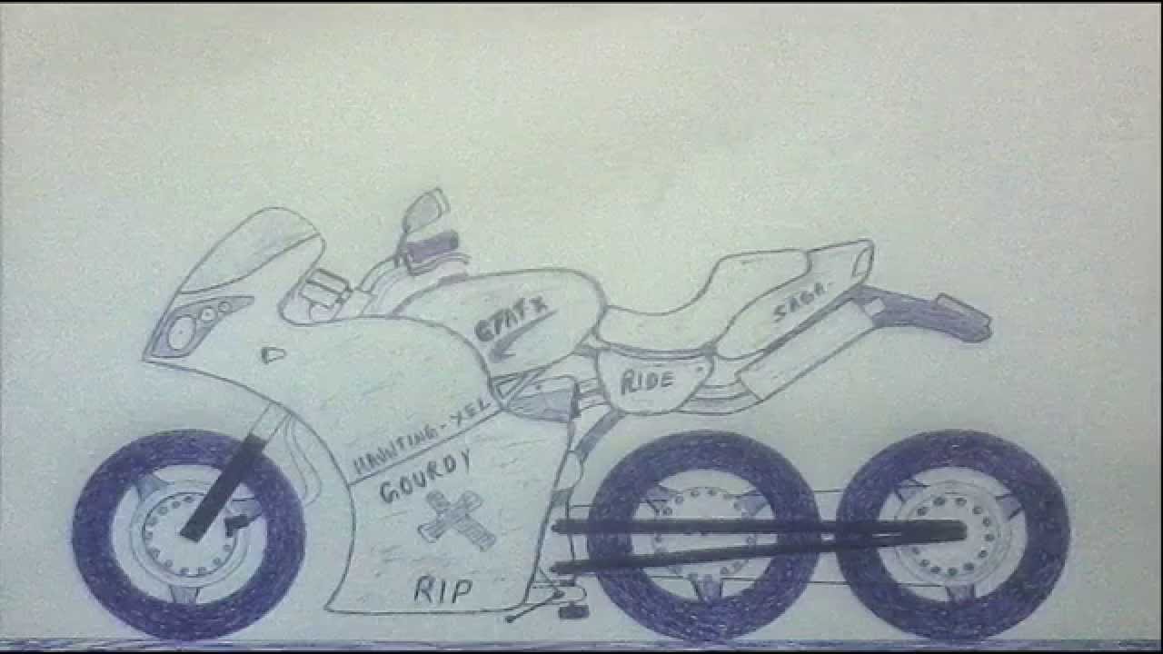 1280x720 Motorcycle Drawings
