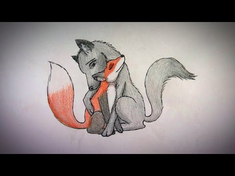 480x360 How To Draw A Fox And Wolf Hugging