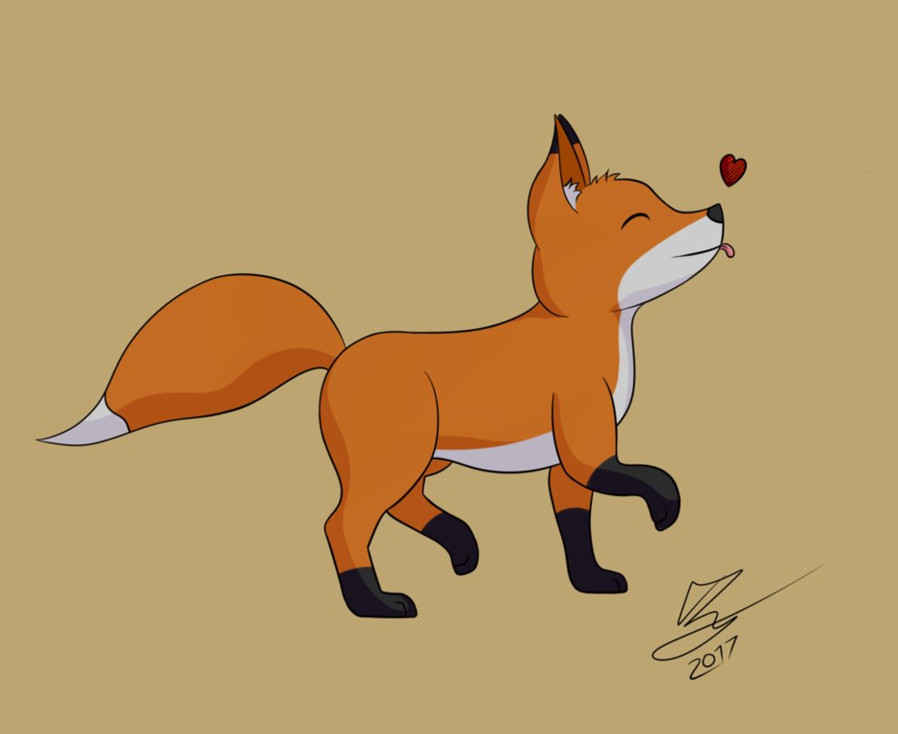 989x808 The Happy Unnamed Fox Drawing By Nessi Music