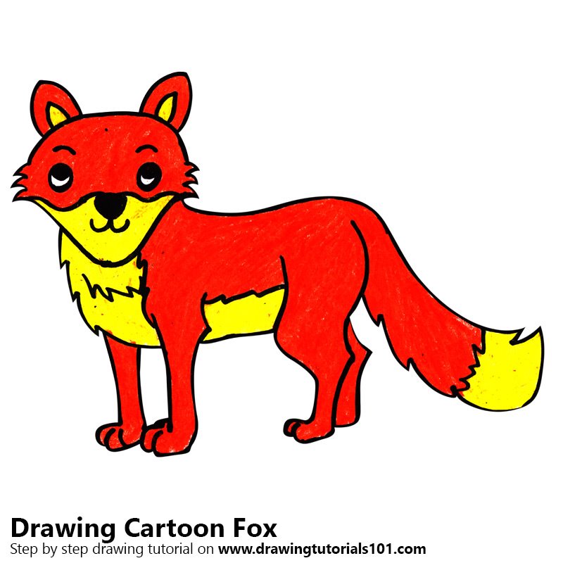 800x800 Learn How To Draw A Cartoon Fox (Cartoon Animals) Step By Step
