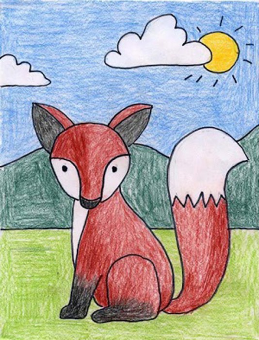 Fox Drawing For Kids at GetDrawings | Free download