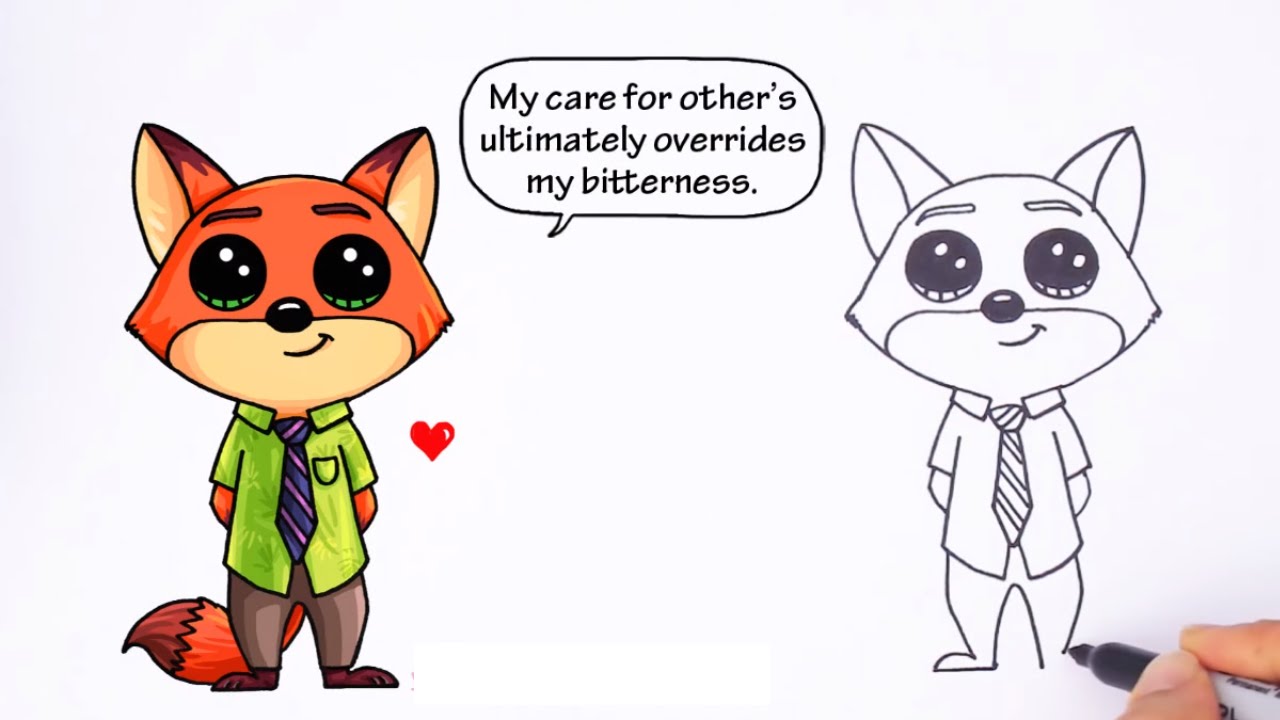 1280x720 How To Draw Disney Zootopia Fox Nick Wilde Learn To Draw Draw
