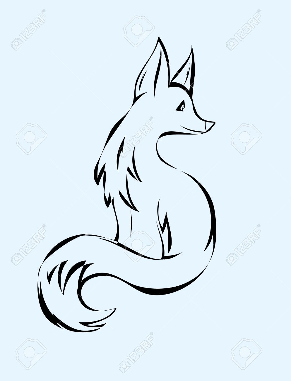 994x1300 Fox Drawing Sketch Art Vector Design Royalty Free Cliparts