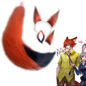 300x300 New Movie Zootopia Nick Wilde Ear Tail Brown Black Fox Tails