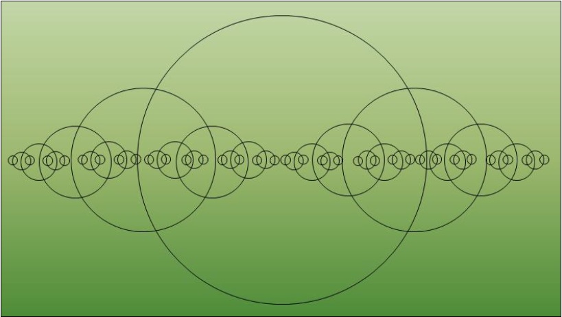 819x463 Drawing Circles Along A Line Using Recursion Amp Fractals