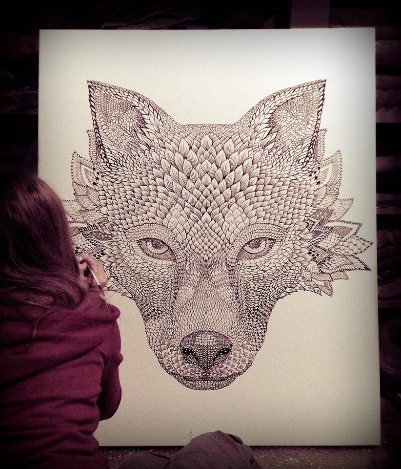 822x960 Fractal Wolf Animals. Wolf