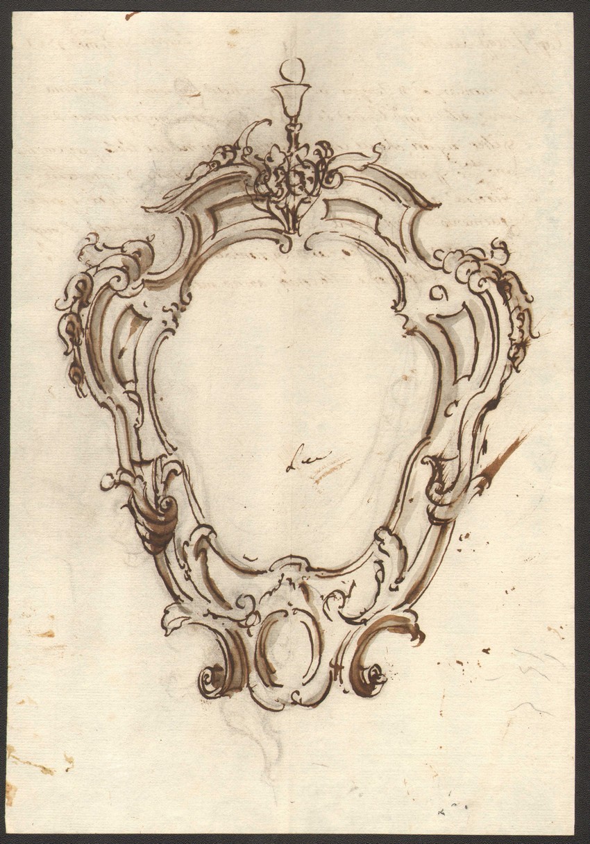 850x1217 Old Frame Drawing Anonimo Second Half 18th Century Decorative