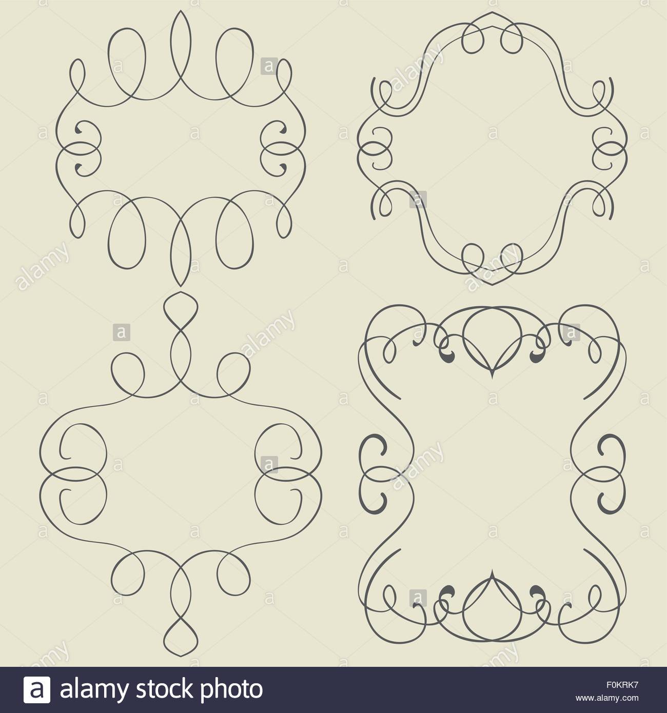 1300x1390 Vector Set. Frames And Borders. Hand Drawing Stock Vector Art