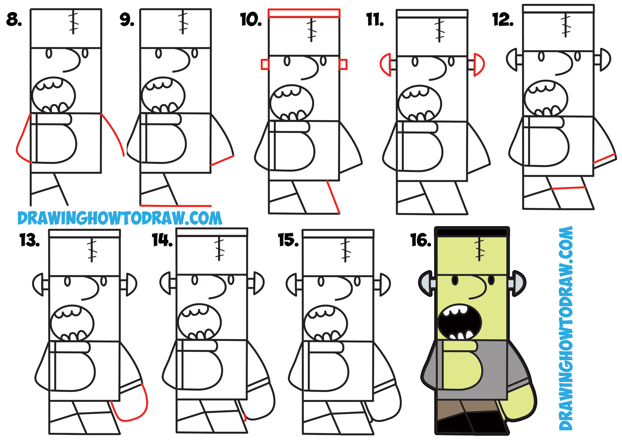 2000x1425 How To Draw Cartoon Frankenstein's Monster From Frank Word
