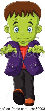 192x470 Vector Illustration Of Cartoon Frankenstein Isolated On Vector
