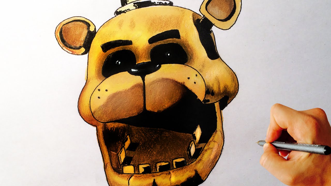 1280x720 How To Draw Golden Freddy From Five Nights