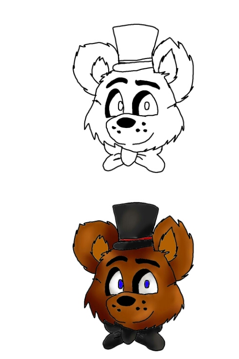 490x735 How To Draw Freddy Fazbear (33) By Skyboss31