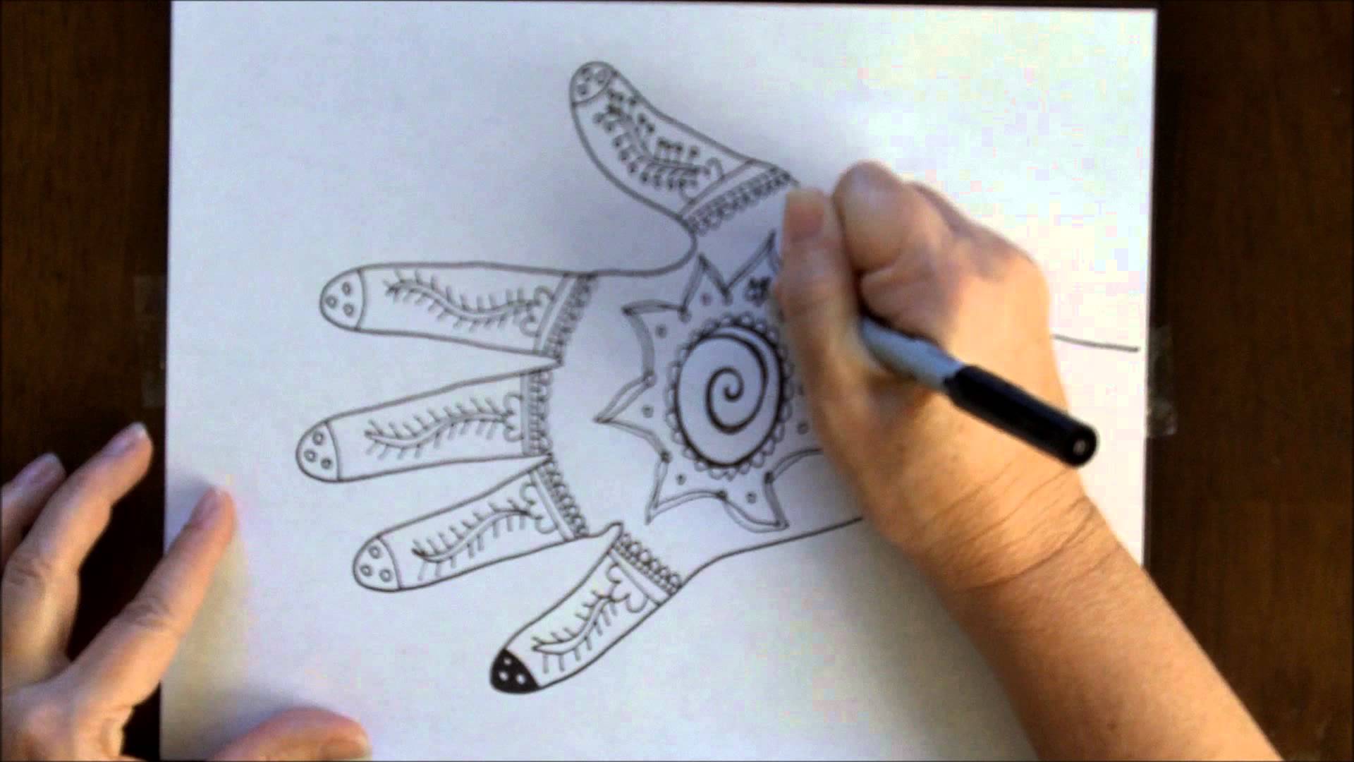 1920x1080 How To Draw A Henna Mehndi Hand Design Free Art Lesson
