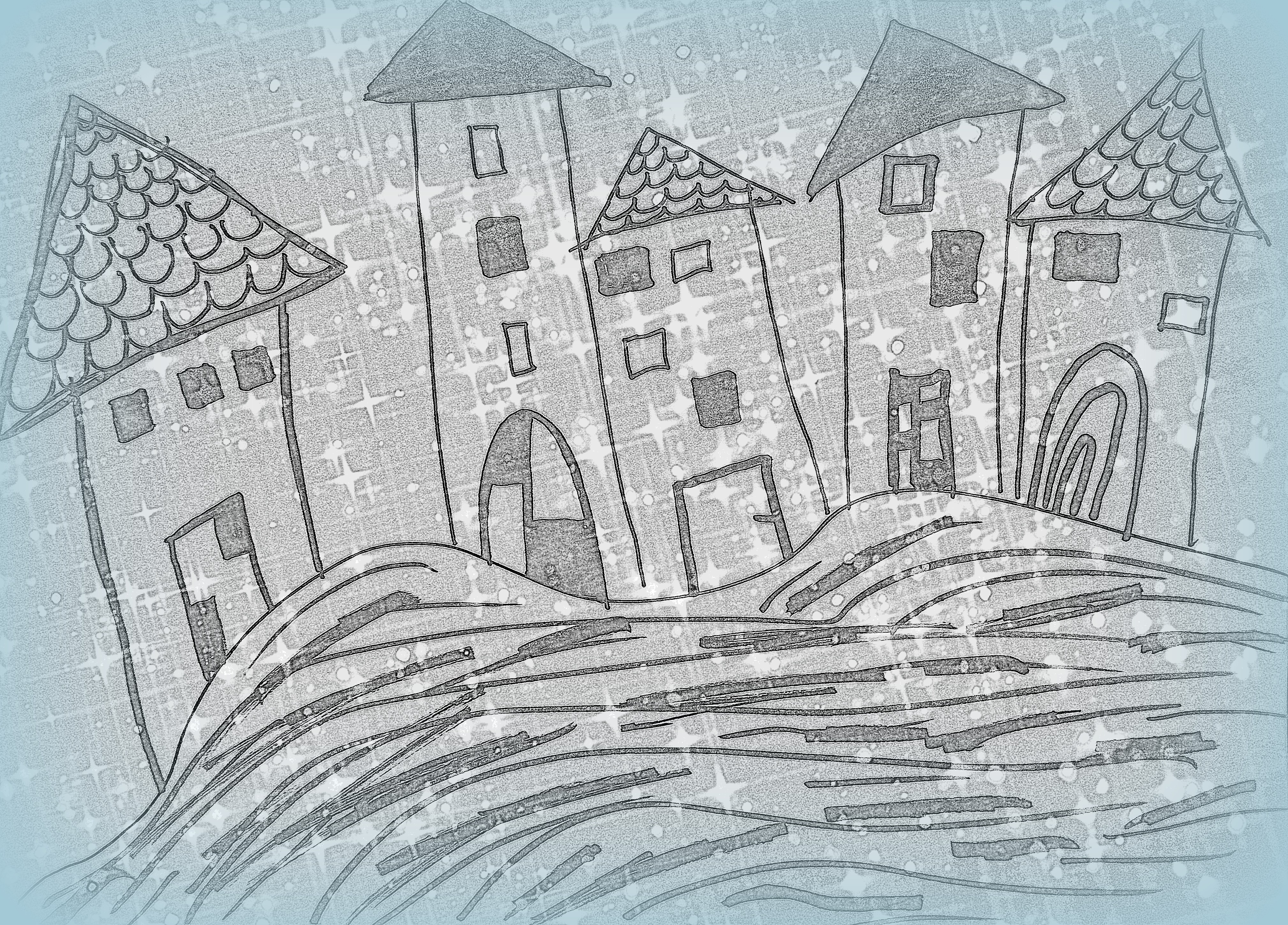 4036x2898 Free Images Building, Artwork, Sketch, Drawing, Illustration