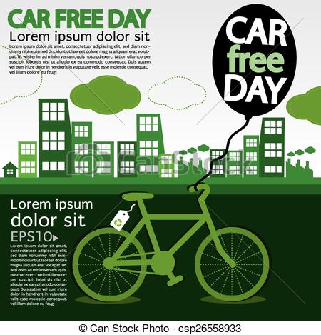 450x469 World Car Free Day. September 22nd World Car Free Day Vectors