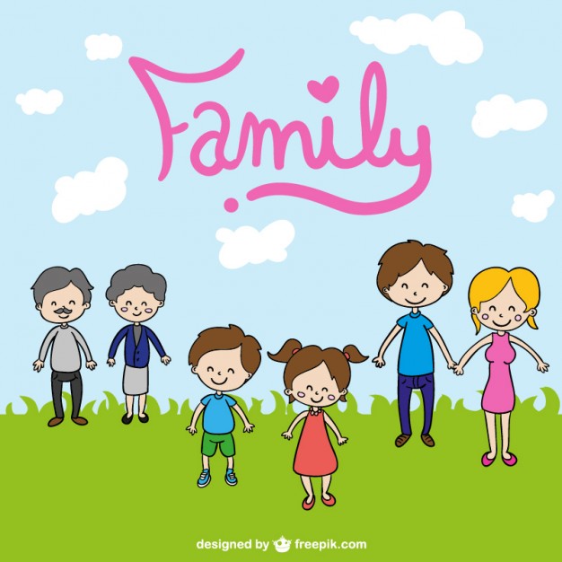626x626 Family Cute Cartoon Drawing Vector Free Download