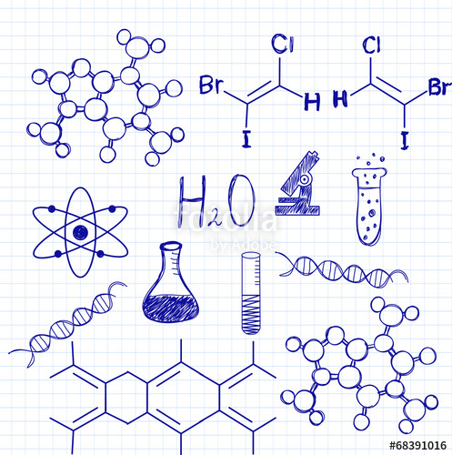 497x500 Drawing In A Notebook Chemistry Stock Image And Royalty Free