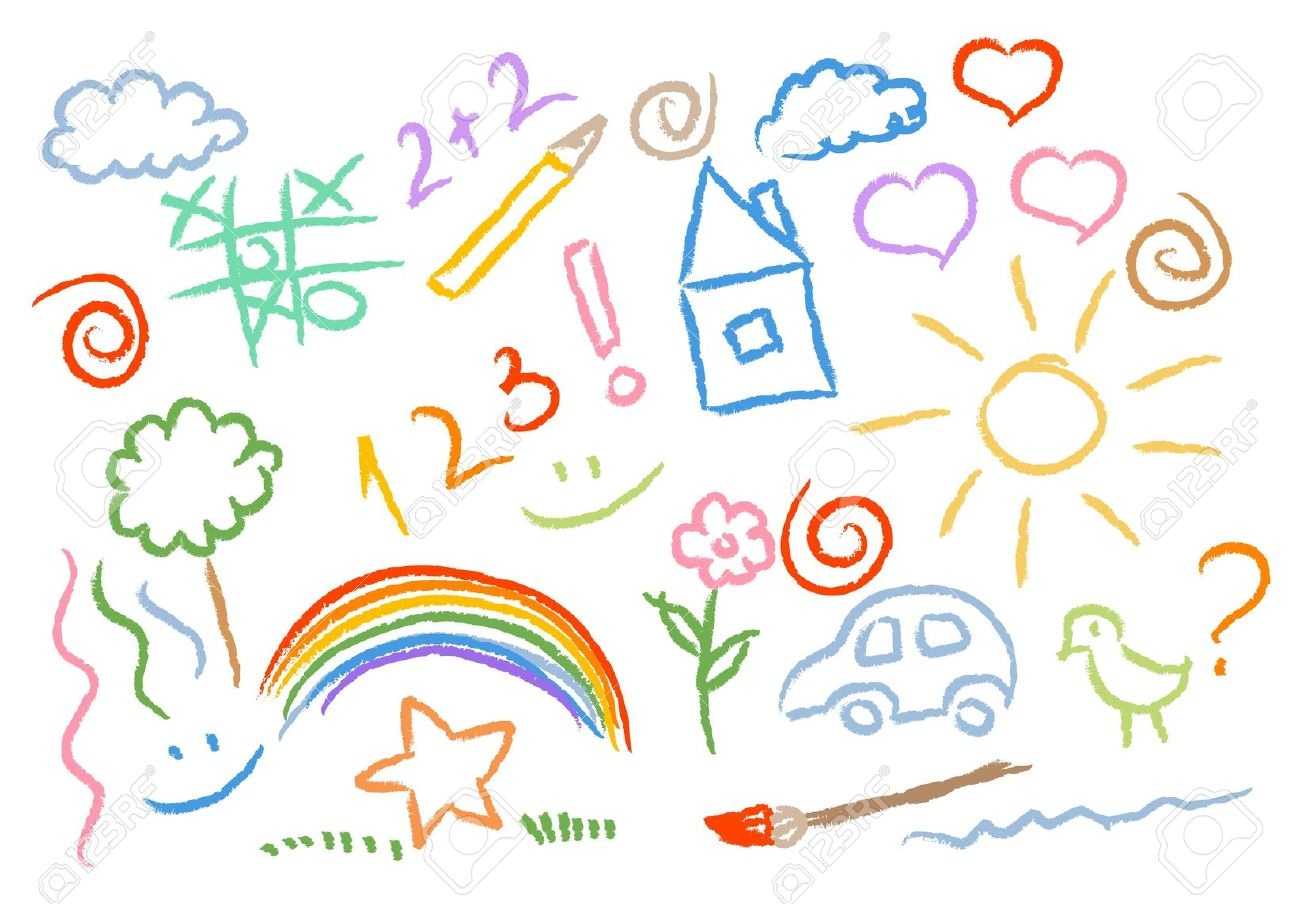 1300x904 Picture Of Drawing For Kid Children Drawing Multicolored Symbols