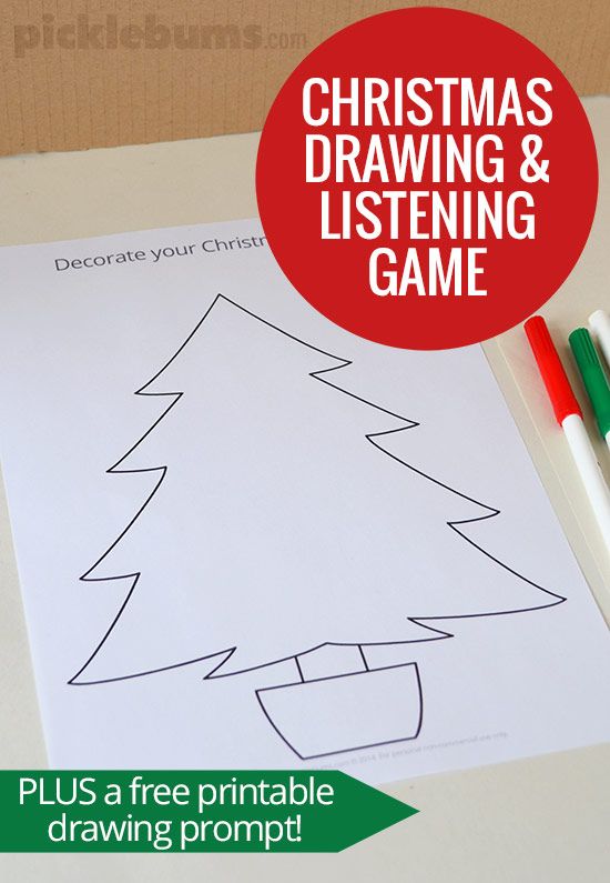 550x795 Christmas Drawing And Listening Game Christmas Drawing, Prompts
