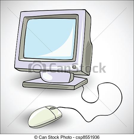 450x470 Personal Pc Hand Draw Clip Art Vector