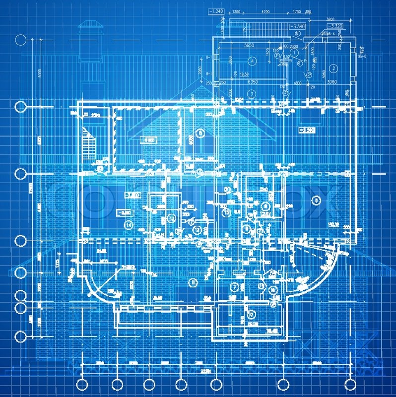798x800 Urban Blueprint (Vector). Architectural Background. Part