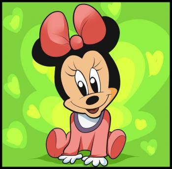 350x343 How To Draw Baby Minnie Mouse, Step By Step, Disney Characters