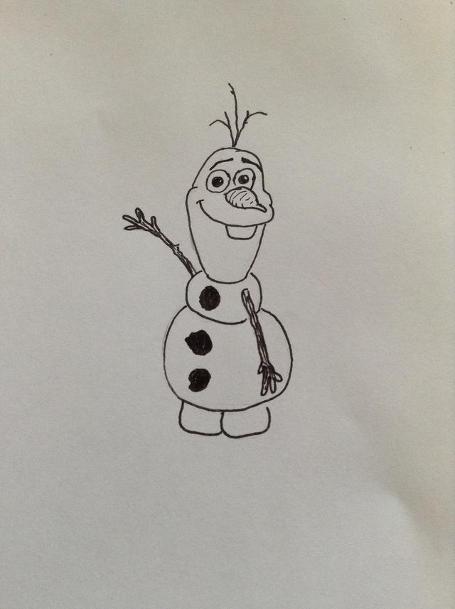 640x857 How To Draw Olaf From Frozen