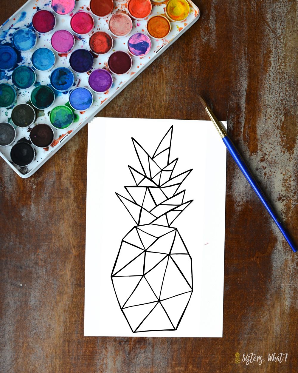1000x1250 Love Of Watercoloring And Free Geometric Pineapple Print Downloads
