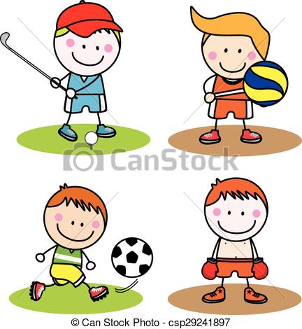 432x470 Kids Sport Collection Eps Vectors