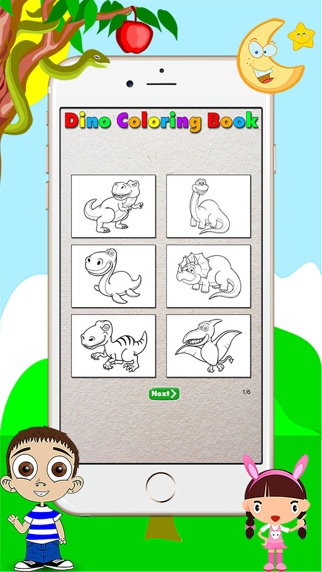 640x1136 Dino Coloring Book