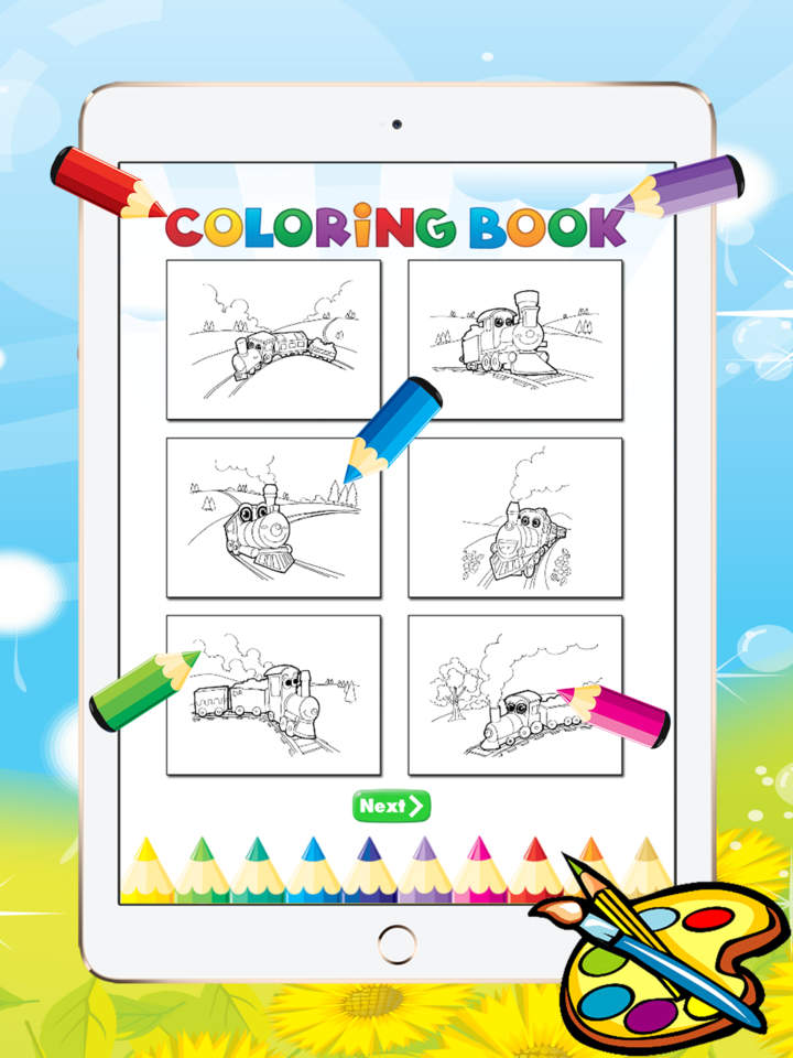 720x960 Train Coloring Book For Kid