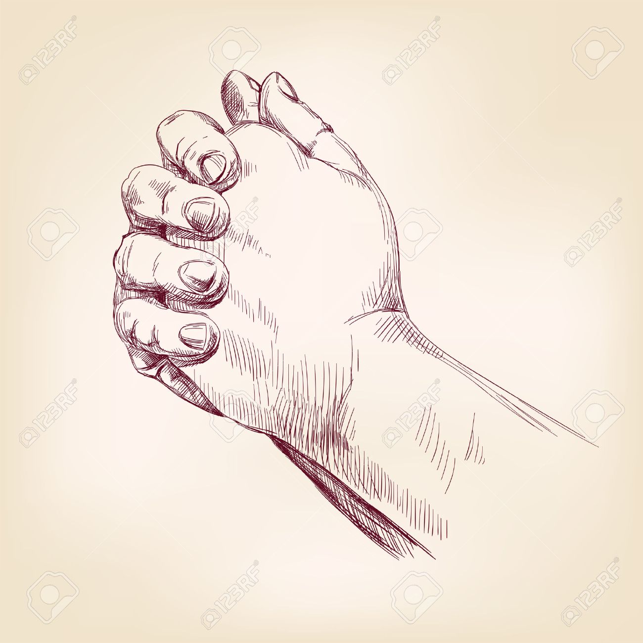1300x1300 Praying Hands Drawing Vector Illustration Realistic Sketch Royalty