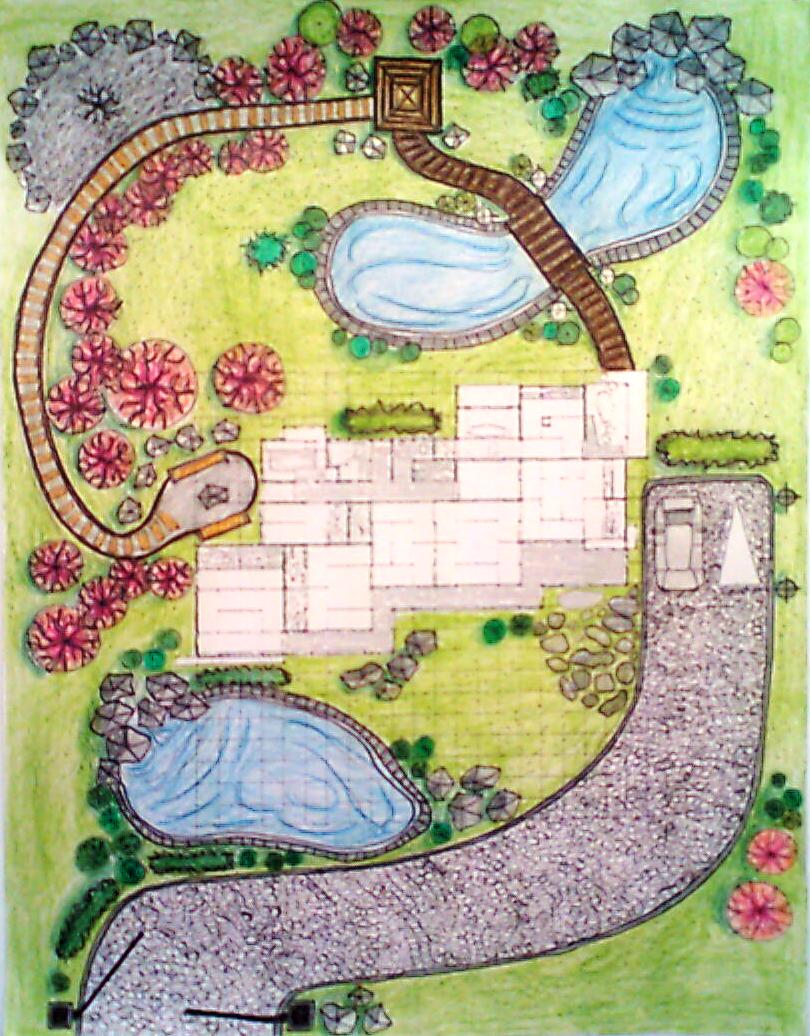 810x1036 Architectural Free Hand Landscape Drawing L'Espirit De L'Escalier