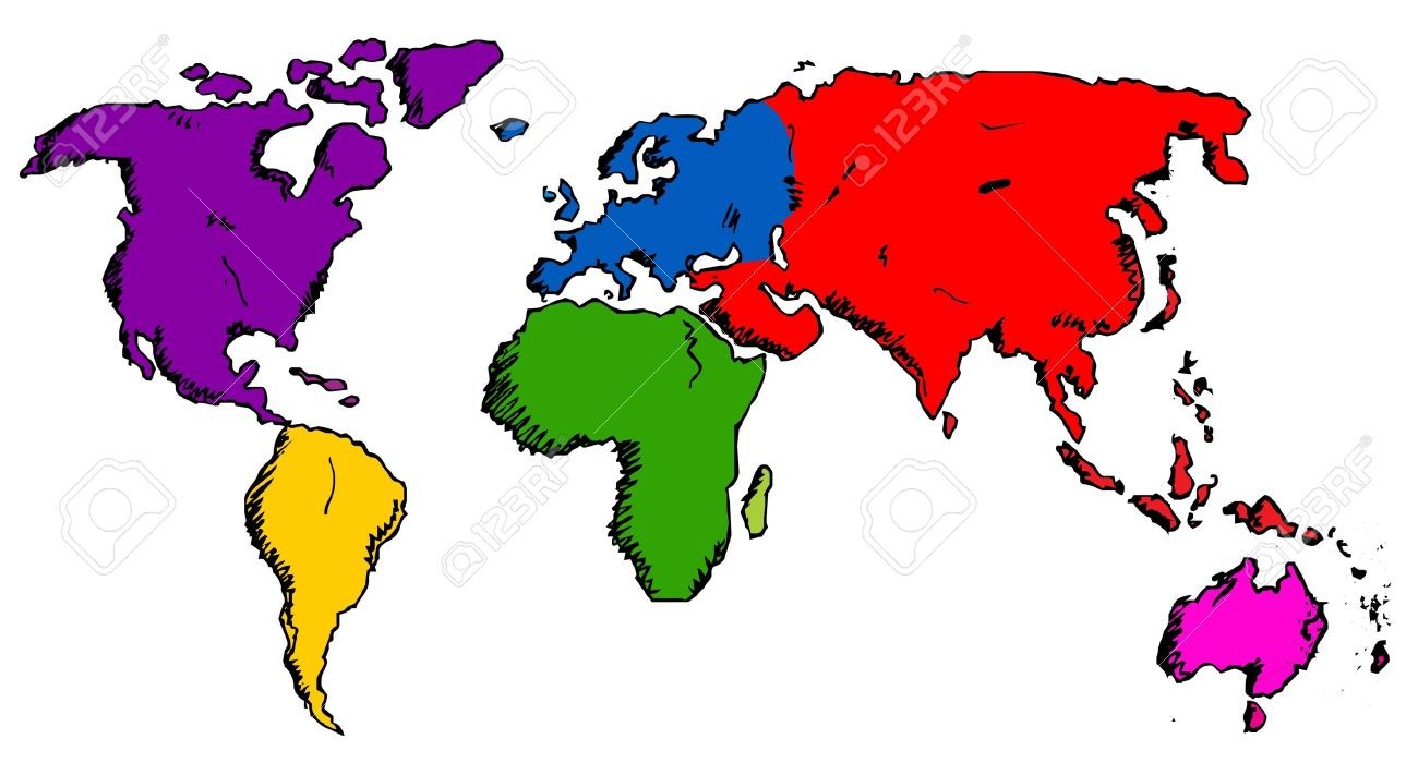 1300x700 Drawing A World Map Fresh Hand Drawn World Map Royalty Free