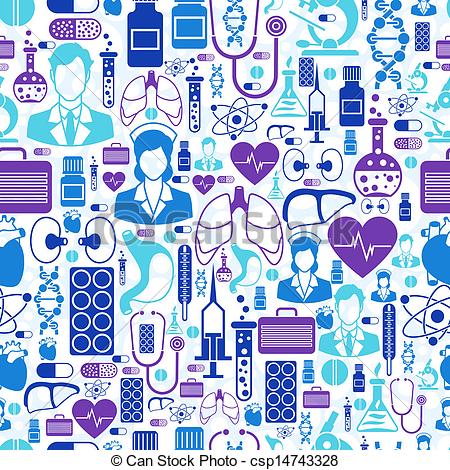450x470 Medical And Health Care Seamless Pattern. Vector Illustration