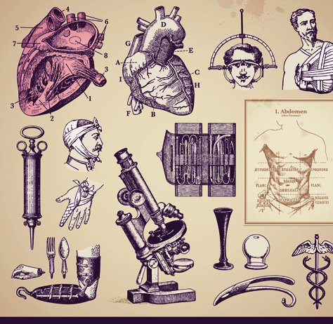 474x462 Vintage Medicine Elements Vector Printables