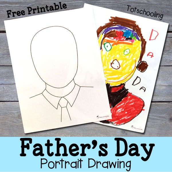 600x602 Father's Day Portrait Drawing With Free Printable Prompts, Free