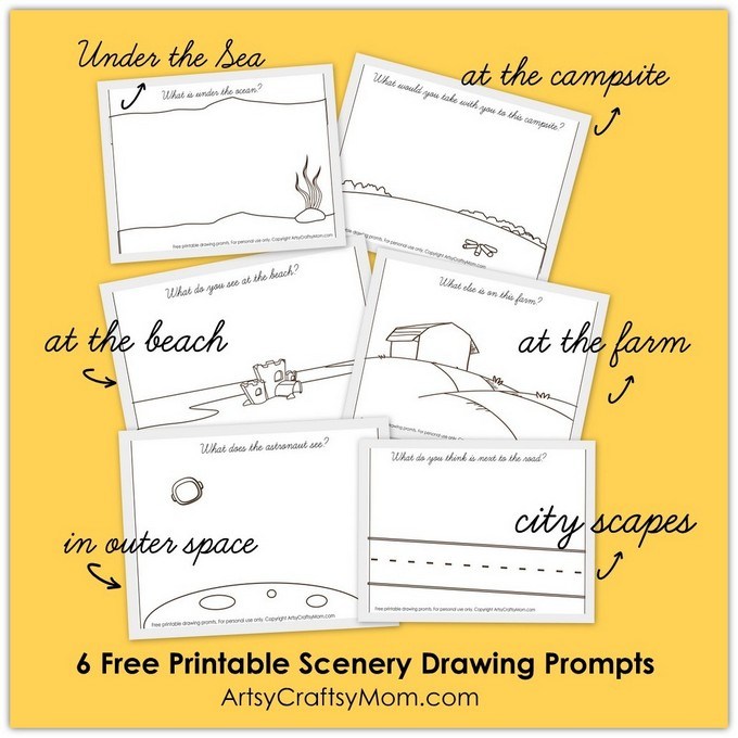 680x680 Free Printable Scenery Drawing Prompts To Spark Kids' Creativity