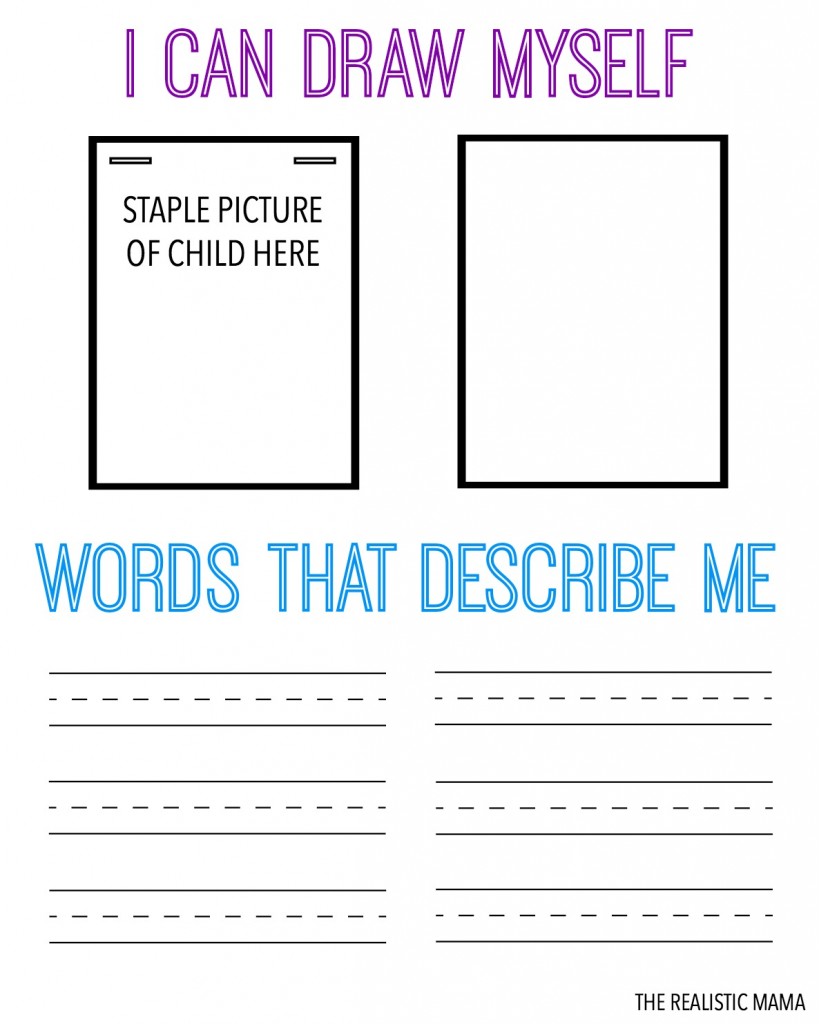 819x1024 Draw Amp Describe Yourself Free Printable For Kids