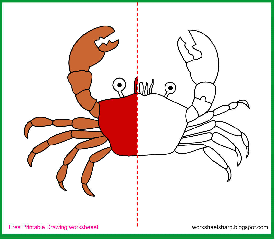 1130x984 Free Drawing Worksheets Printable Crab Drawing Worksheets