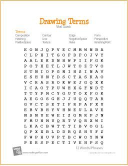 256x332 Drawing Terms Free Printable Word Searches, Basic Drawing