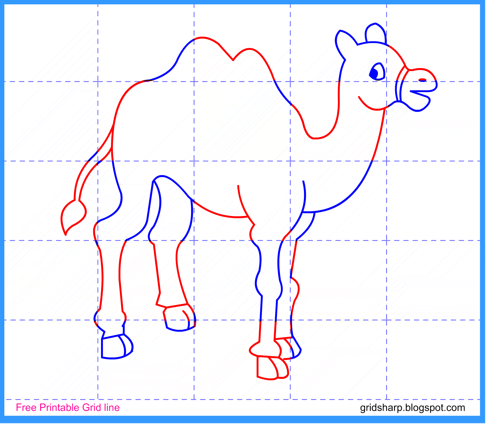 1562x1362 Free Grid Line Printable Camel Grid Line Drawing