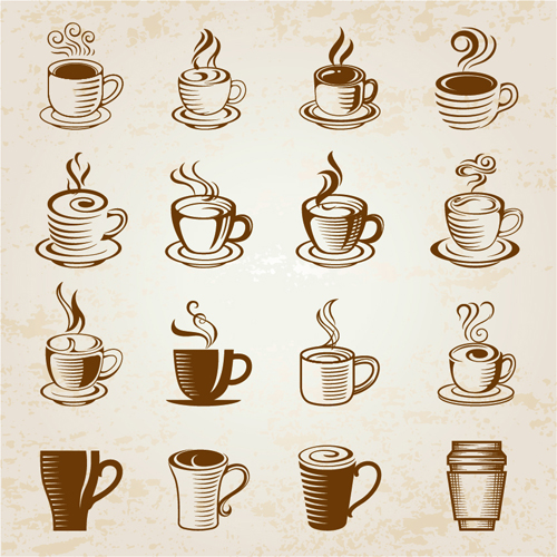 500x500 Hand Drawn Coffee Cup Icons Vector